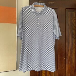 Turtleson Performance Polo Golf Blue Checkered Large